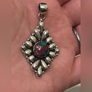 Sterling Silver Pendant with Purple Mojave Stone